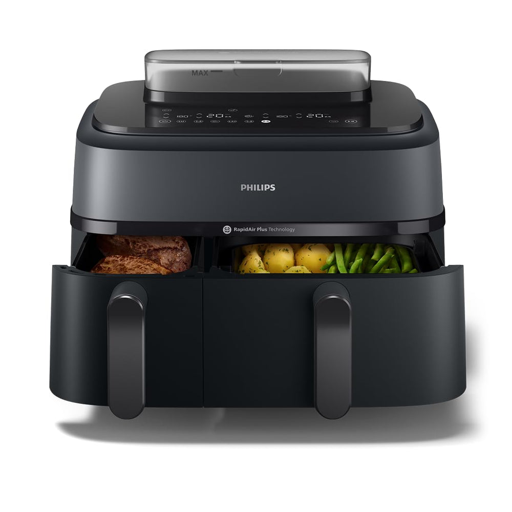 Philips Airfryer Série 5000 NA550/00 – Air Fryer 9L double panier AirSteam RapidAir