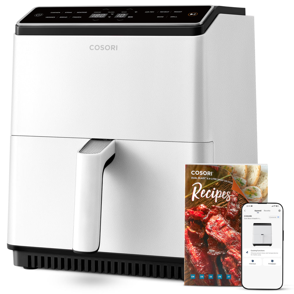 Air Fryer Cosori Dual Blaze 6.4L blanc – friteuse sans huile grande capacité